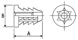 Woodfit - Headed - Type B - M4x9.5mm