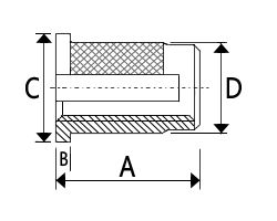 Pressfit - Reverse Headed - Slotted - M6